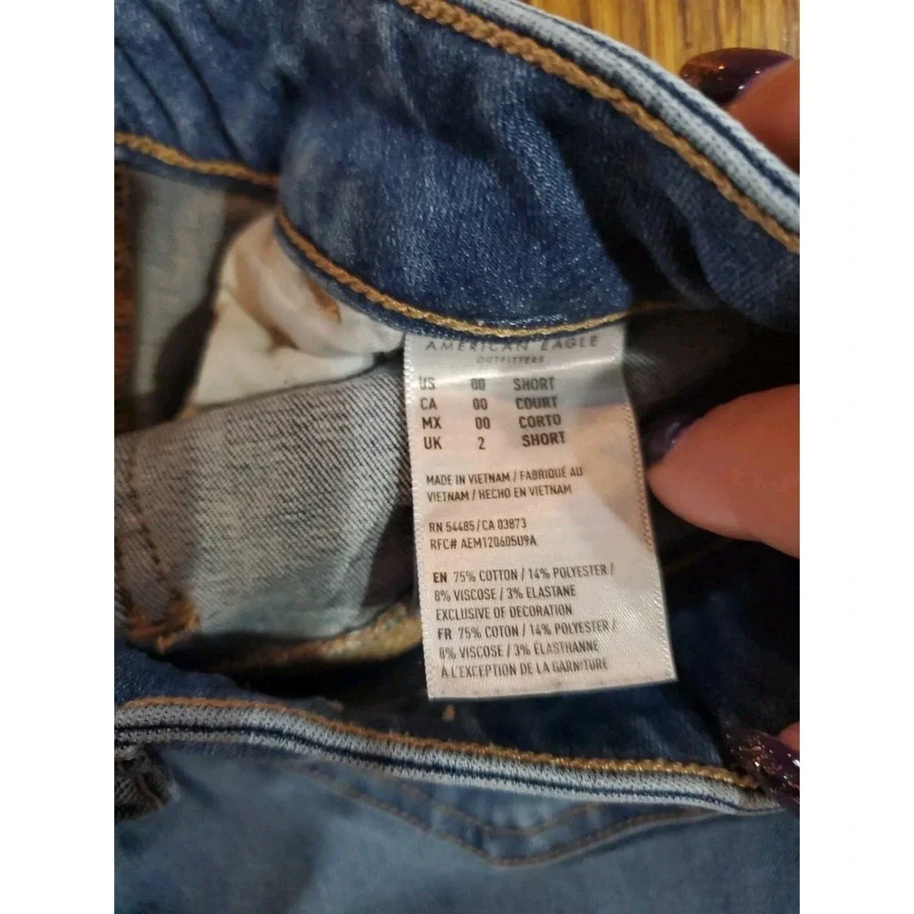 American Eagle Ne(x)t Level Stretch Medium Wash‎ Skinny Jegging Cropped 00 SHORT